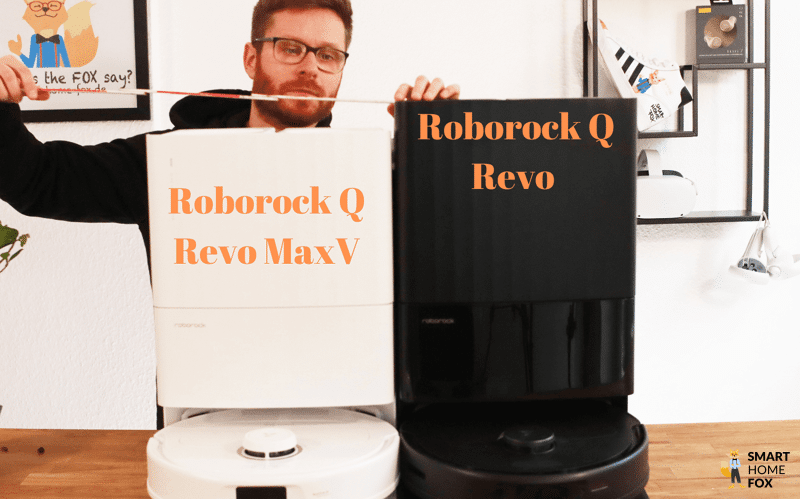Die beiden Station des Roborock Q Revo und des Q Revo MaxV stehen nebeneinander.